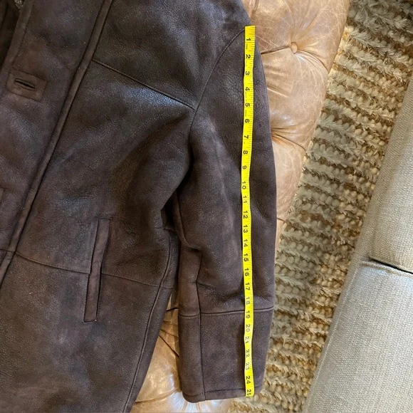 Bod & Christensen ShearlingSheepskin Leather Brown Jacket Men'sLarge Rancher